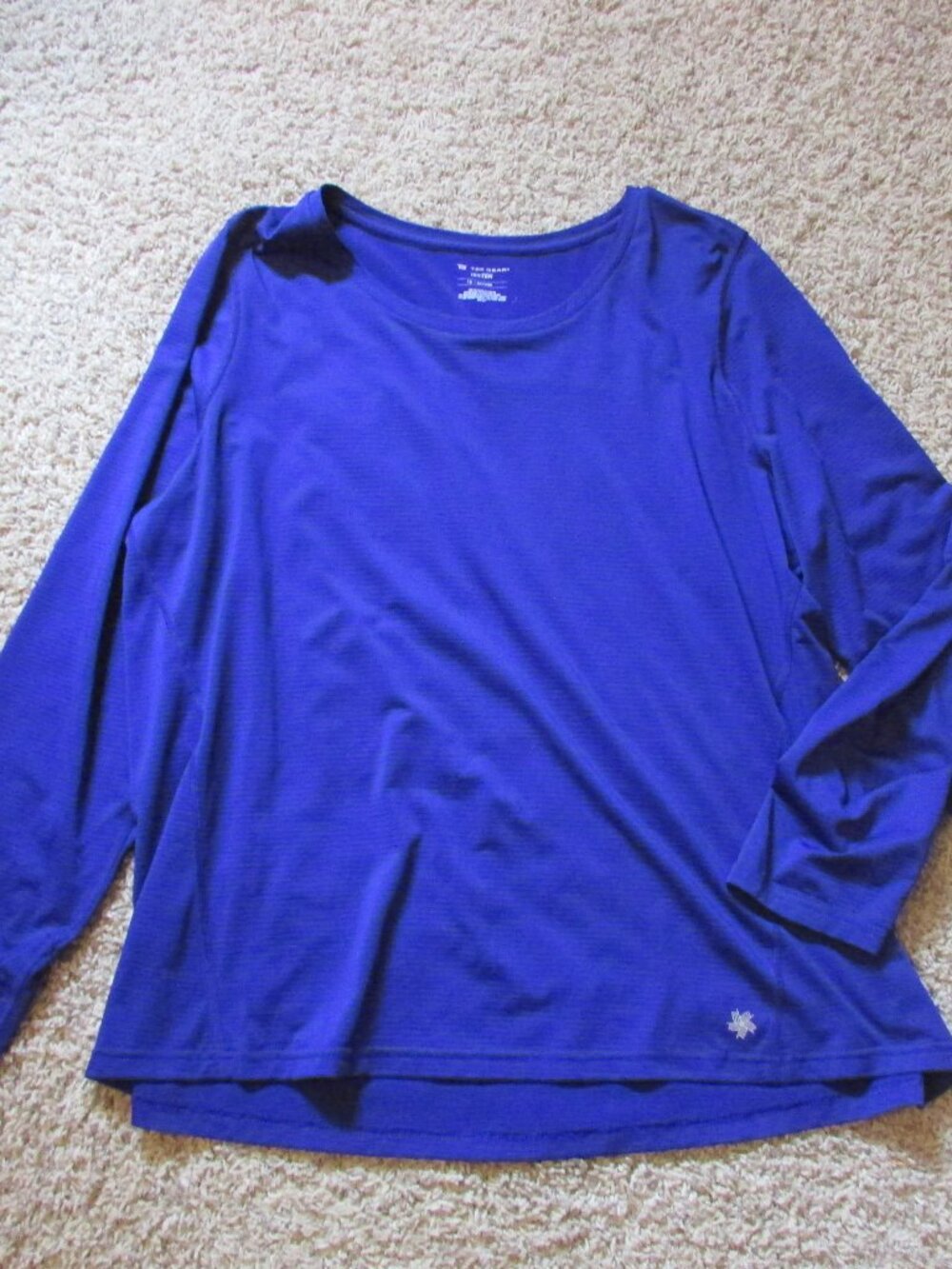 NWOT Tek Gear DryTek 1X Purple Long Sleeve Athletic T-Shirt Poly